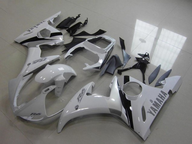 Kits Carenado Moto Yamaha YZF R6 2003-2004 - Blanco Negro Brillante