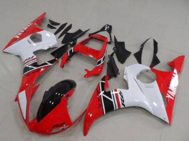 Kits Carenado Moto Yamaha YZF R6 2003-2004 - Blanco Rojo Negro Brillante