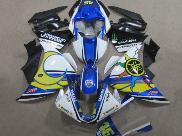 Carenados Moto Yamaha YZF R1 2009-2011 - Blanco Azul Amarillo Verde Monstruo Semakin Didepan