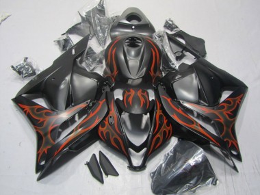 Carenados Moto Honda CBR600RR 2009-2012 - Negro Mate Naranja Llama