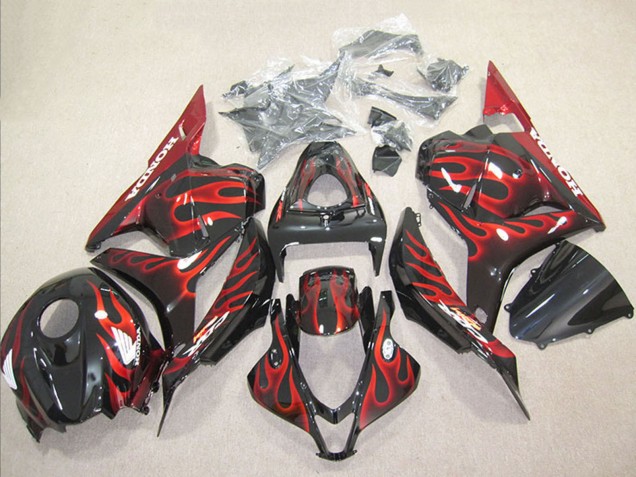Carenado Moto Honda CBR600RR 2009-2012 - Negro Brillante Rojo Llama