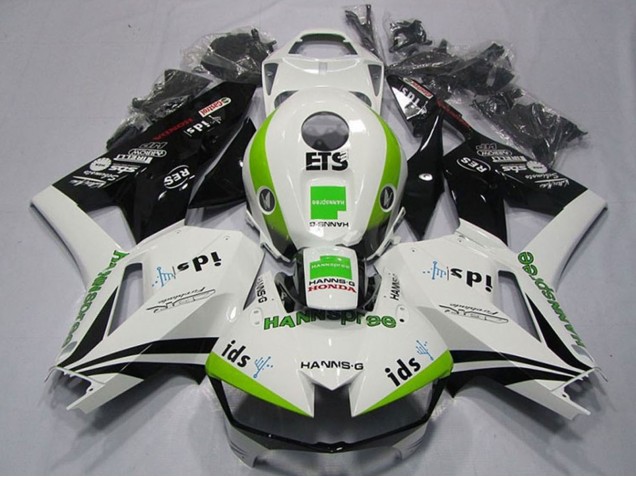 Carenados Moto Honda CBR600RR 2013-2023 - Blanco Verde Negro Brillante Hannspree ETS