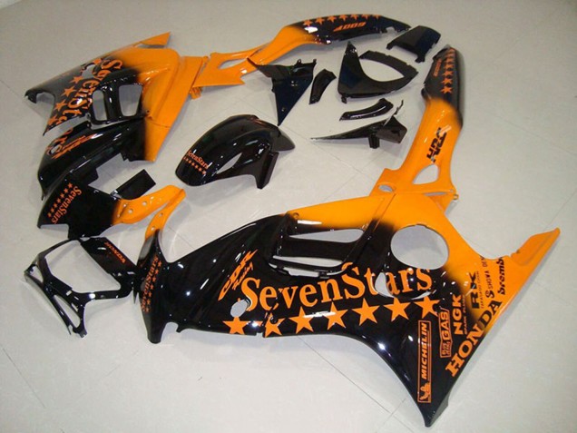 Carenados Moto Honda CBR600 F3 1995-1996 - Naranja Negro Brillante SevenStars