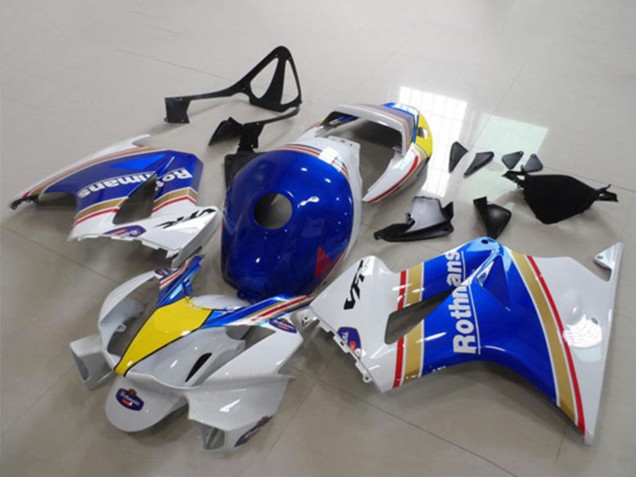 Carenados Moto Honda VFR 800 2002-2013 - Blanco Azul Amarillo Rothmans