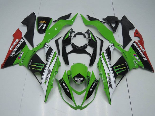 Carenados Moto Kawasaki ZX6R 2013-2018 - Verde Blanco Negro Rojo Monstruo