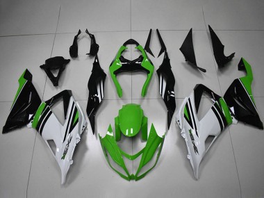 Carenados Moto Kawasaki ZX6R 2013-2018 - Verde Blanco Negro Raya