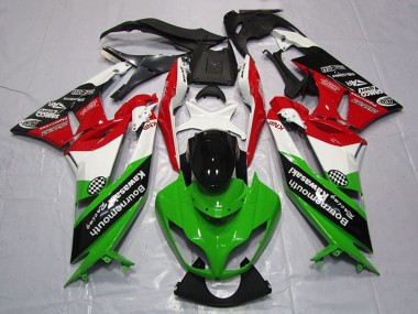 Carenados Moto Kawasaki ZX6R 2009-2012 - Blanco Rojo Verde Negro Brillante