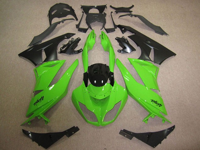 Carenados Moto Kawasaki ZX6R 2009-2012 - Verde Negro Brillante Negro Mate