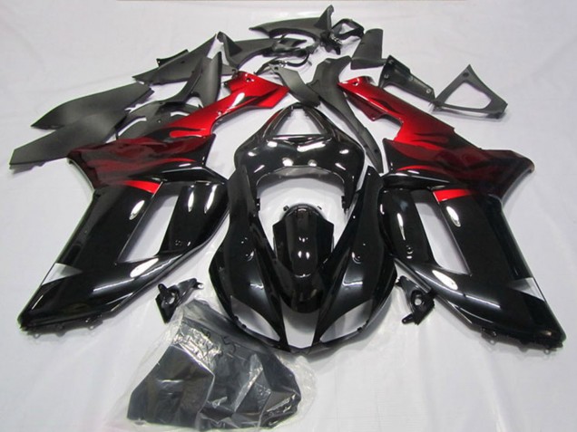 Carenados Moto Kawasaki ZX6R 2007-2008 - Negro Rojo