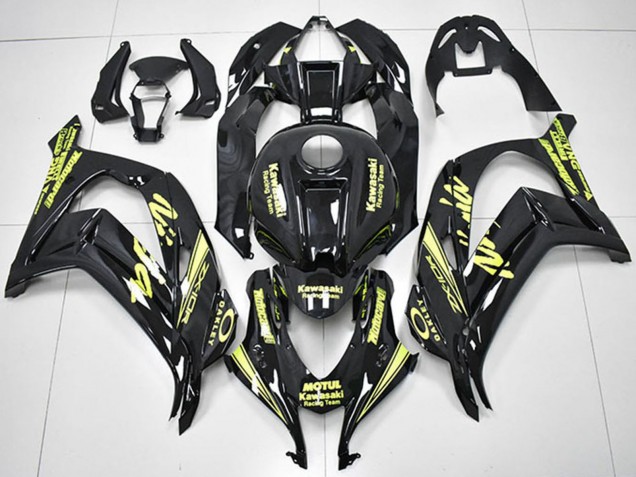 Carenados Moto Kawasaki ZX10R 2016-2020 - Negro Brillante Amarillo Motul Carrera Team Motocard