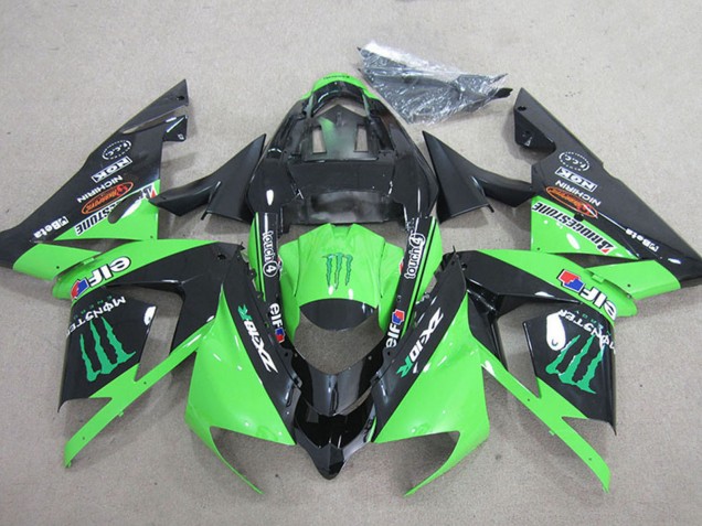 Carenados Moto Kawasaki ZX10R 2004-2005 - Negro Verde Monstruo