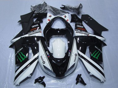 Carenados Moto Kawasaki ZX10R 2006-2007 - Blanco Negro Brillante Verde Elf Touch4 Monstruo