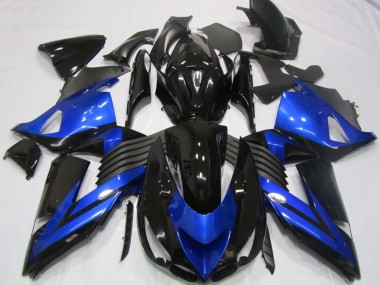 Carenados Moto Kawasaki ZX14R ZZR1400 2006-2011 - Azul Negro Brillante
