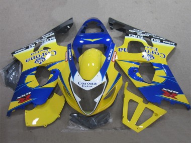 Carenados Moto Suzuki GSXR 600 2004-2005 - Amarillo Azul Blanco Negro Corona Extra