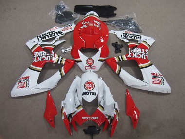 Carenados Moto Suzuki GSXR 600 2006-2007 - Blanco Rojo Lucky Strike Motul