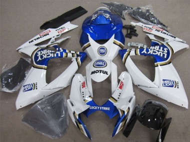 Carenados Moto Suzuki GSXR 600 2006-2007 - Blanco Azul Lucky Strike Motul