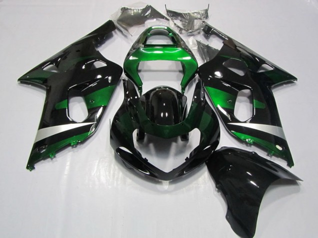 Carenados Moto Suzuki GSXR 750 2001-2003 - Negro Brillante Verde Plata