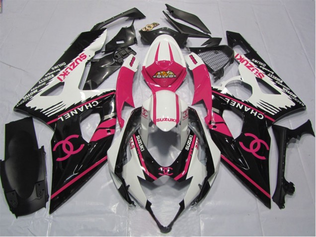 Carenados Moto Suzuki GSXR 1000 2005-2006 - Blanco Rosa Negro Chanel