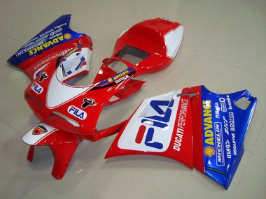 Carenados Moto Ducati 748 1993-2005 - Blanco Rojo Azul Fila