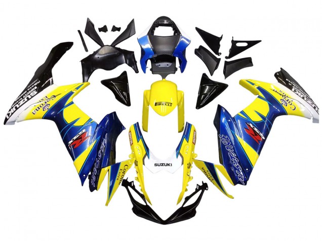 Carenados Moto Suzuki GSXR 600/750 2011-2024 - Amarillo Azul Blanco Negro Corona Extra Alstare